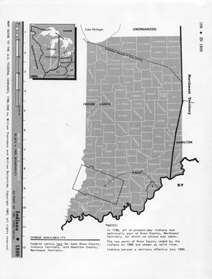 Map Guide To The U.S. Federal Censuses, Indiana 1800 -1920 Map Packet