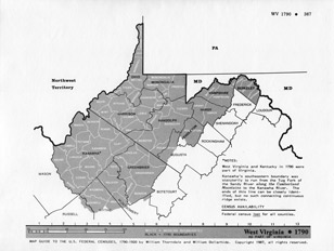 Map Guide to the U.S. Federal Censuses, West Virginia 1790 -1920 Map Packet