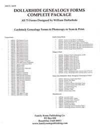 STOP - DO NOT ORDER - OUT OF STOCK - Dollarhide Genealogy Forms - Complete Package, All 75 Forms Designed By William Dollarhide