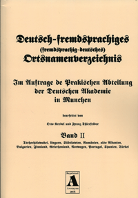 German Name-Change Gazetteer, (Deutsch-fremdsprachiges Ortsnamenverzeichnis) [German-Foreign Language Gazetteer]