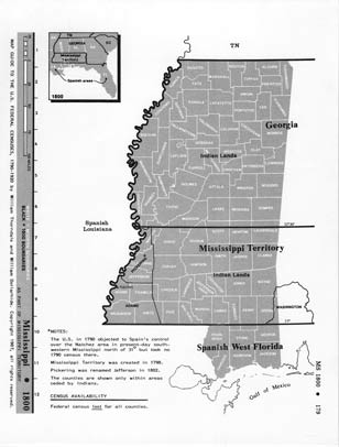 Map Guide to the U.S. Federal Censuses, Mississippi 1800 -1920 Map Packet