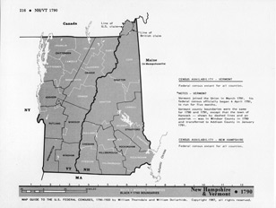 Map Guide to the U.S. Federal Censuses, New Hampshire / Vermont 1790 -1920 Map Packet