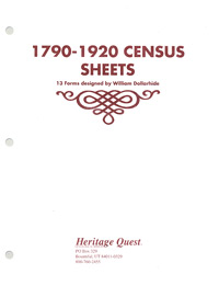 1790-1920 Census Sheets, 13 Forms designed by William Dollarhide