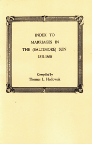 Index to Marriages in The (Baltimore) Sun, 1851-1860