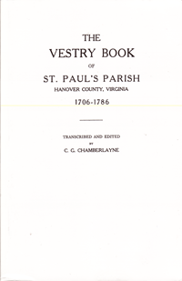 The Vestry Book of St. Paul