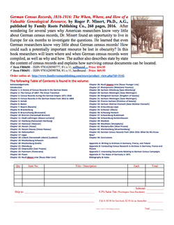 Product Description Flyer: German Census Records 1816-1916