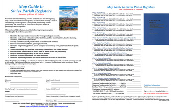Product Description Flyer: Map Guide to Swiss Parish Registers - Order Form - FREE PDF