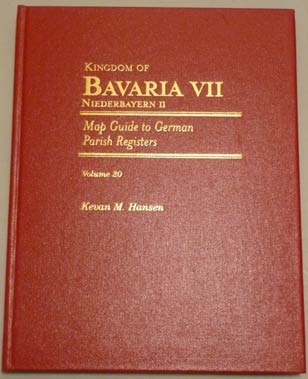 Map Guide to German Parish Registers Vol. 20 - Bavaria VII - RB Niederbayern II - Hard Cover