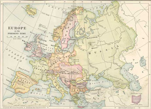 1903 Map Of Europe At The Present Time By James Harvey Robinson
