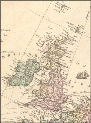 1873 Map of Great Britain