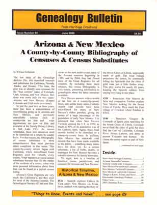 Arizona & New Mexico, A County By County Bibliography Of Censuses & Census Substitutes - Genealogy Bulletin 69 - June 2005