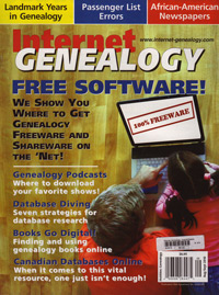 Internet Genealogy – August/September 2010